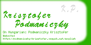 krisztofer podmaniczky business card